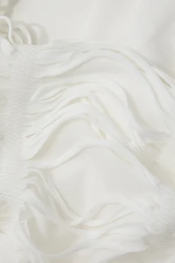 MICAS Skirt Sets|Vacation Sets-Distressed Halter Cami Top And Asymmetrical Mini Skirt Set WHITE