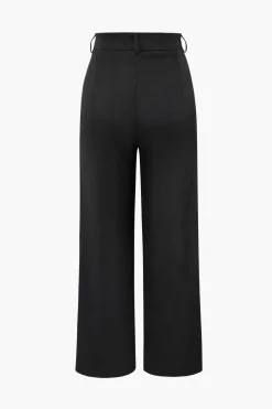 MICAS Pants-Draped Wrap Straight Leg Suit Pants BLACK