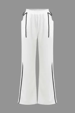 MICAS Pants-Drawstring Casual Trousers WHITE