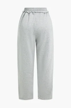 MICAS Pants-Drawstring Elastic Waist Trousers SMOKE