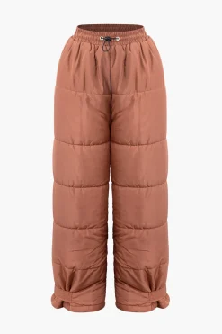 MICAS Pants-Drawstring Waist Puffer Pants