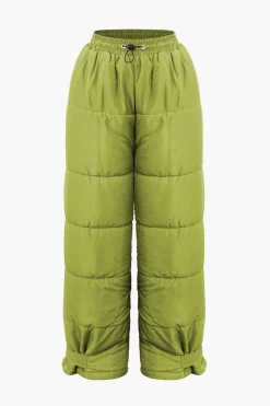 MICAS Pants-Drawstring Waist Puffer Pants