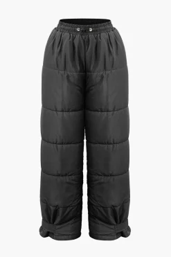 MICAS Pants-Drawstring Waist Puffer Pants