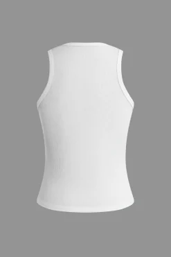 MICAS Tank Tops & Cami-Embellished Ruched Tank Top