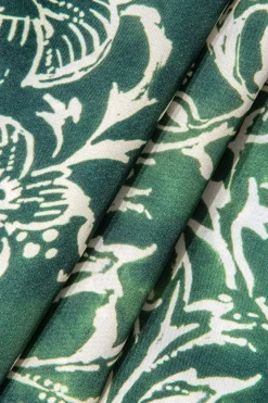 MICAS Pants-Ethnic Floral Print Wide Leg Pants Contrast Color