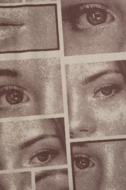 MICAS Midi Dresses-Face Graphic V-neck Lace Trim Mini Dress MULTICOLOR