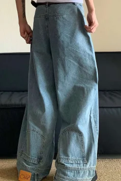 MICAS Jeans-Faded Wide Leg Jeans LIGHT WASH BLUE