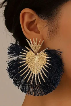MICAS Earrings|Accessories-Fan-shaped Tassel Earrings