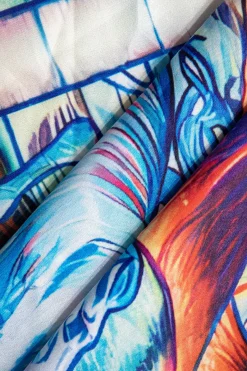 MICAS Blouses & Shirts-Fantasy Horse Print Crop Shirt PINK