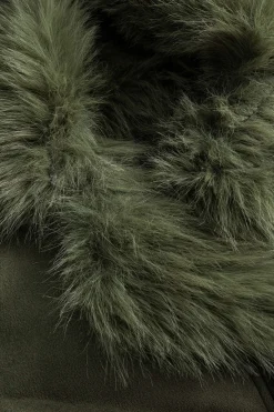 MICAS Outerwear|Outerwear-Faux Fur Crop Jacket OLIVE