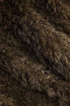 MICAS Outerwear|Knitwear-Faux Fur Knit Zipper Cardigan BROWN