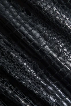 MICAS Long Sleeve Dresses|Maxi Dresses-Faux Leather Patchwork Long Sleeve Maxi Dress BLACK