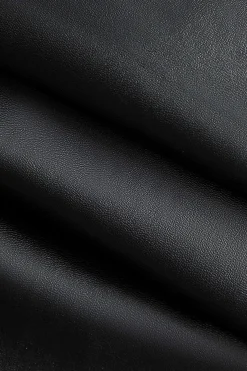 MICAS Skirts-Faux Leather Asymmetrical Twist Knot Skirt BLACK