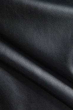 MICAS Skirts-Faux Leather Asymmetrical High Waist Tie-Up Skirt BLACK