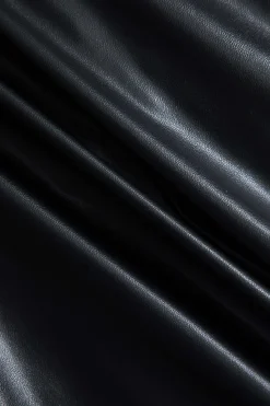 MICAS Pants-Faux Leather Asymmetrical Patchwork Trousers BLACK