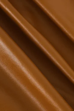 MICAS Skirts-Faux Leather Braiding Fringe Mini Skirt