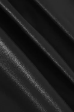 MICAS Skirts-Faux Leather Braiding Fringe Mini Skirt