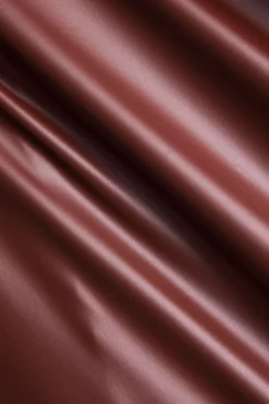 MICAS Midi Dresses-Faux Leather Bustier Slip Midi Dress