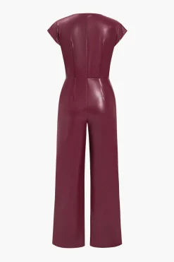 MICAS Jumpsuits & Rompers-Faux Leather Button Jumpsuit