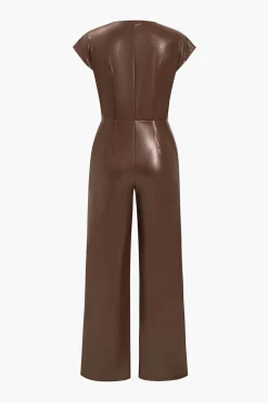 MICAS Jumpsuits & Rompers-Faux Leather Button Jumpsuit