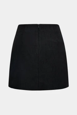MICAS Skirts-Faux Leather Button Mini Skirt