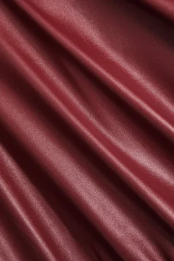 MICAS Jumpsuits & Rompers-Faux Leather Button Pocket Romper BURGUNDY