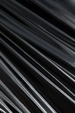 MICAS Lingerie & Sleepwear-Faux Leather Cut Out Lingerie Garter Set BLACK