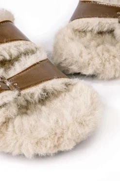MICAS Shoes|Shoes-Faux Leather Faux Fur Slippers BROWN