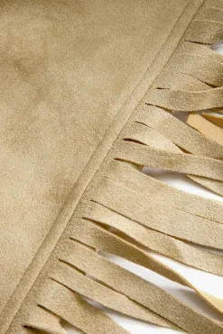 MICAS Outerwear|Outerwear-Faux Leather Fringe Jacket BEIGE