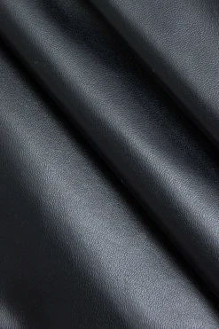 MICAS Shorts-Faux Leather High Waist Pocket Shorts BLACK