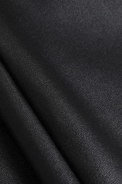 MICAS Shorts-Faux Leather High Waist Zipper Pocket Shorts BLACK