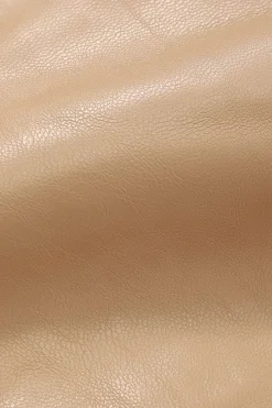 MICAS Outerwear|Outerwear-Faux Leather Hooded Puffer Jacket