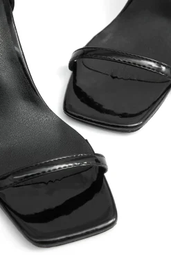 MICAS Shoes|Shoes-Faux Leather Open Toe Heels BLACK