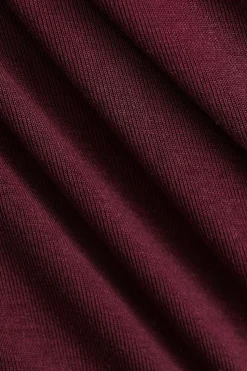 MICAS Mini Dresses-Faux Leather Patchwork Mini Dress BURGUNDY