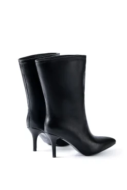 MICAS Shoes|Boots-Faux Leather Pointed Toe Ankle Boots BLACK