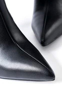 MICAS Shoes|Boots-Faux Leather Pointed Toe Ankle Boots BLACK