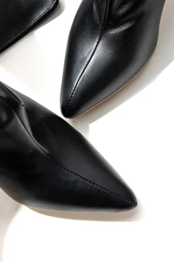 MICAS Shoes|Boots-Faux Leather Pointed Toe Over The Knee Boots BLACK