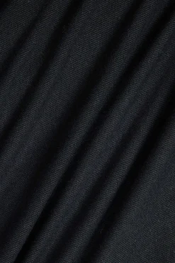 MICAS Long Sleeve Dresses|Mini Dresses-Faux Leather Round Neck Patchwork Mini Dress BLACK