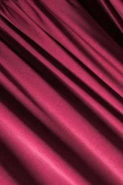 MICAS Mini Dresses-Faux Leather Satin Sleeveless Mini Dress BURGUNDY