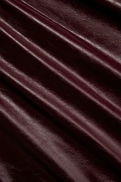 MICAS Skirts-Faux Leather Side Slit Skirt