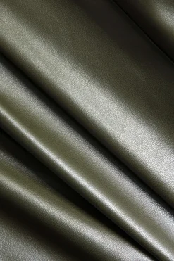 MICAS Mini Dresses-Faux Leather Sleeveless Mini Dress OLIVE