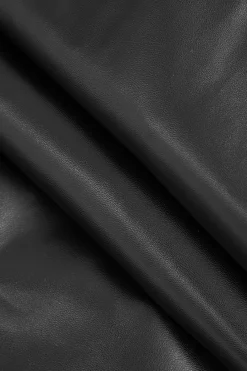 MICAS Midi Dresses-Faux Leather Slip Lace Up Midi Dress BLACK