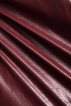 MICAS Skirts-Faux Leather Slit Skirt BURGUNDY