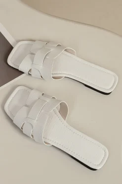 MICAS Shoes|Shoes-Faux Leather Stone Texture Flat Sandals