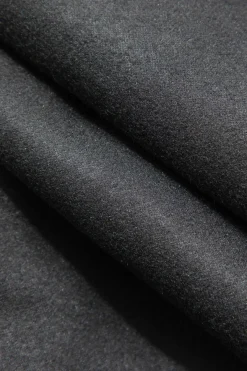 MICAS Midi Dresses-Faux Leather Strapless Drawstring Split Midi Dress BLACK