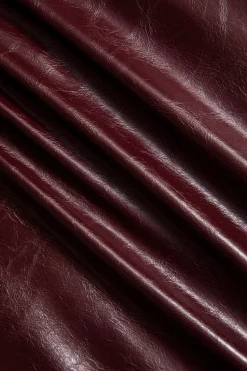 MICAS Skirts-Faux Leather Twist Slit Skirt