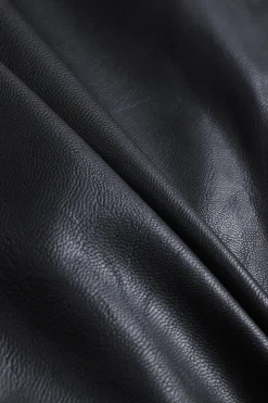 MICAS Outerwear|Outerwear-Faux Leather Vest With Pocket And Button BLACK