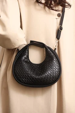 MICAS Bags|Accessories-Faux Leather Vintage Tote Bag BLACK