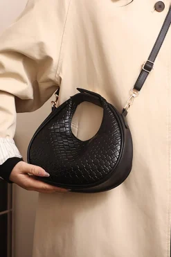 MICAS Bags|Accessories-Faux Leather Vintage Tote Bag BLACK