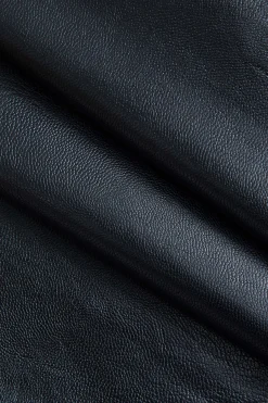 MICAS Skirts-Faux Leather Wraped Midi Skirt BLACK